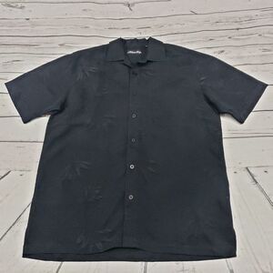 Milano Bay Hawaiian Shirt Size Small Button Down Floral Black